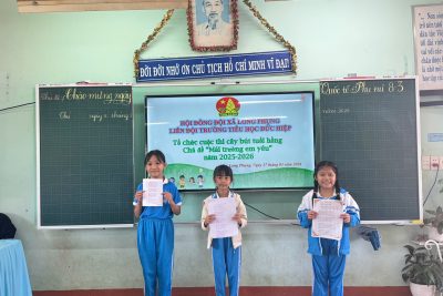 LIÊN ĐỘI TRƯỜNG TIỂU HỌC ĐỨC HIỆP TỔ CHỨC CUỘC THI CÂY BÚT TUỔI HỒNG NĂM HỌC 2025–2026